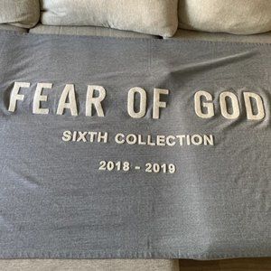 Fear Of God Chenille Embroidered Throw Heather Grey Mint!